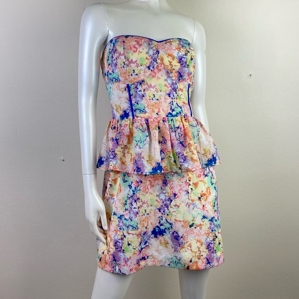 Sugarlips peplum Strapless floral